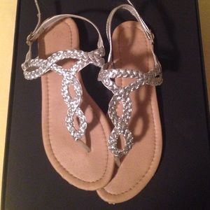 Silver Strappy Sandals