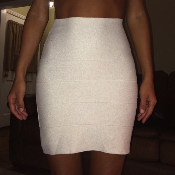 Cream bandage skirt