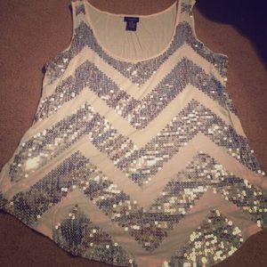Sequin Chevron Tank Top