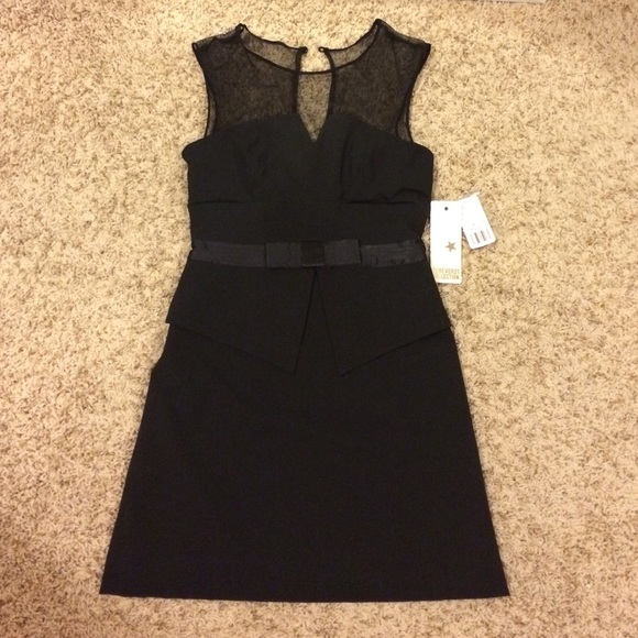 Black peplum cocktail dress