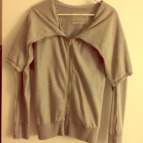 All Saints Soft Grey Zip Hoodie!
