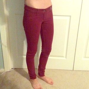 Maroon hollister jeans