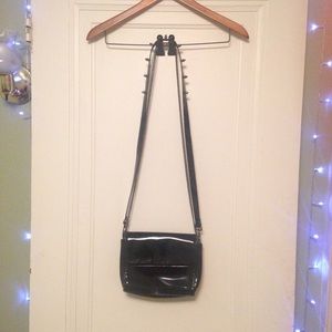 Faux Patent Rocker Purse