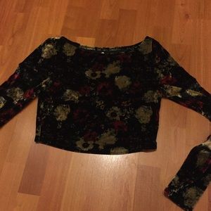 Urban outfitters velvet floral crop top