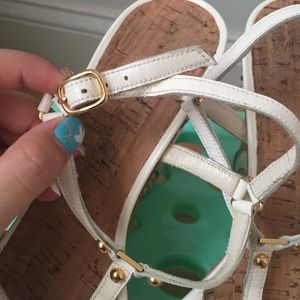 Stuart Weitzman Studded wedge sandals