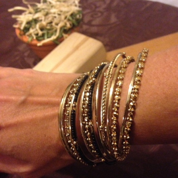 Multi Gold Tone Bangles - Picture 1 of 3
