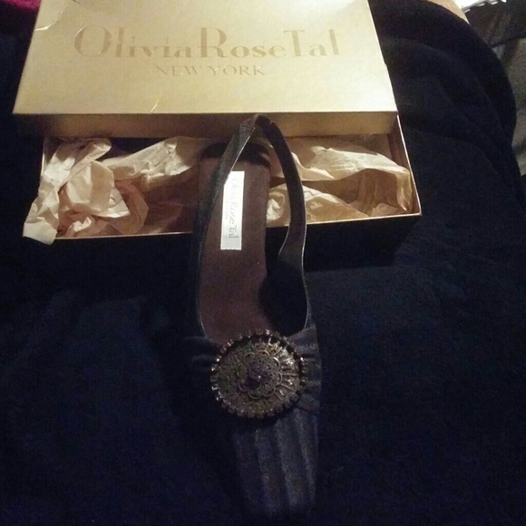 *NEW* striped wool slingback heels size 8