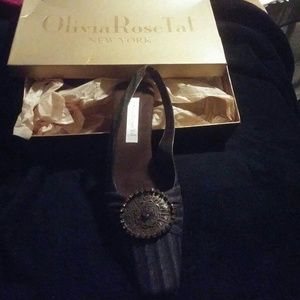 *NEW* striped wool slingback heels size 8