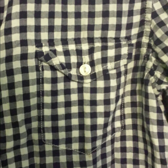 Blue and White Button Down top