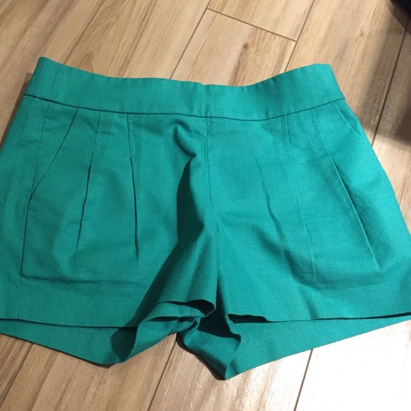 Light green Jcrew pleated shorts