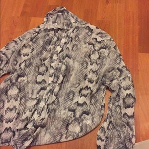 Sheer snakeskin button up top from H&M