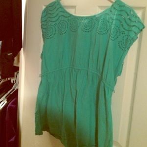 Seafoam green maternity shirt