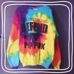 - DEFEND POP PUNK - Man Overboard Tie Dye Crewneck