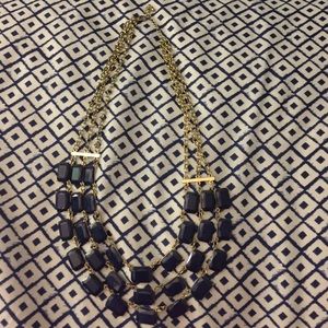 Navy blue triple layer necklace