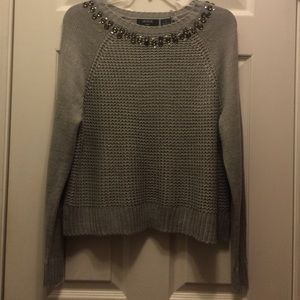 Verve Ami Jeweled Neck Sweater