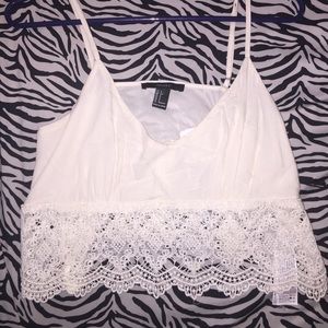 Creme/white crop top