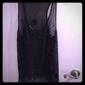 Sale! ✨ Sheer black top with intricate beading