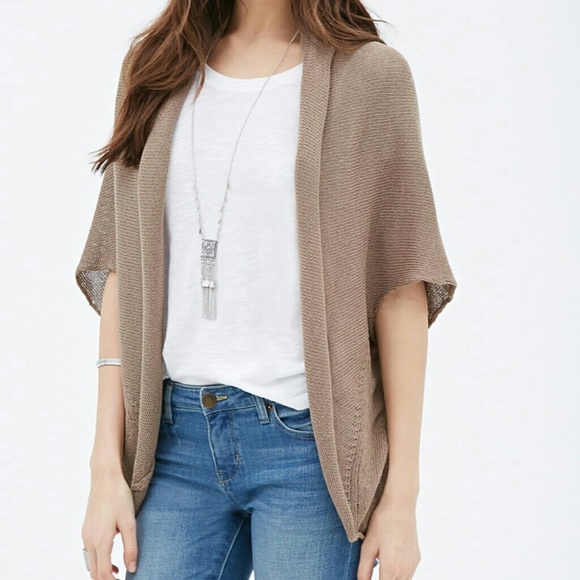 Forever 21 Sweaters - Contemporary Forever 21 Ribbed Shawl Cardigan