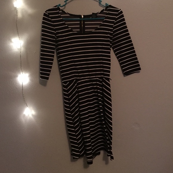 Black and white striped dress