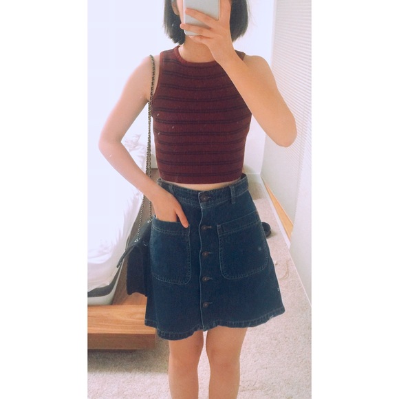 🍷Maroon🍷Cropped knitted sleeveless top