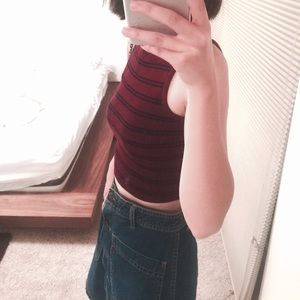 Tops - 🍷Maroon🍷Cropped knitted sleeveless top Tops - 🍷Maroon🍷Cropped knitted sleeveless top