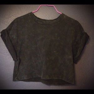 💀Acid Wash Black Grunge Crop Top💀