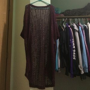 Brandy Melville Maroon Finn Knit Cardigan