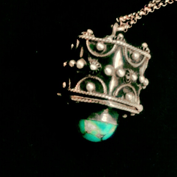 ❌Antique Sterling/Turquoise Poison Box Necklace❌ - Picture 4 of 4