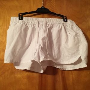 White OP brand bathing suit board shorts