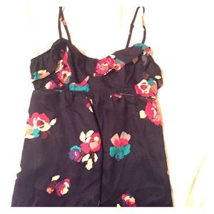 Floral silk tank