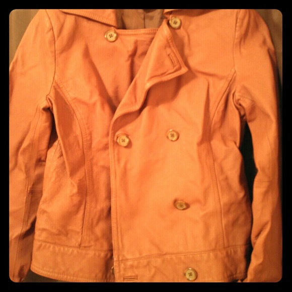 Brick colored leather jacket