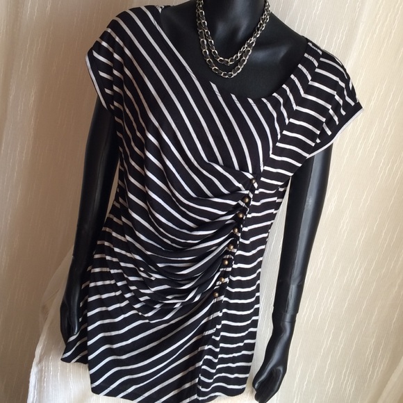 a.n.a. Nautical Long Top with Buttons