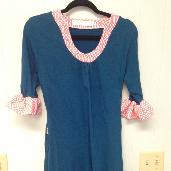 Tracy Negoshian teal short dress, M