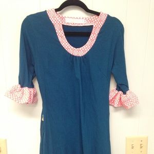 Tracy Negoshian teal short dress, M