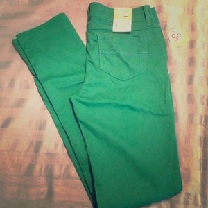 Green skinny pants