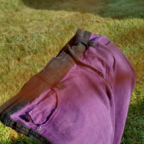 Black and purple skinny jeans