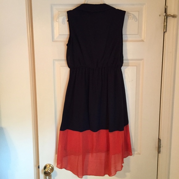 Navy and Orange Game Day Dress - Picture 2 of 4