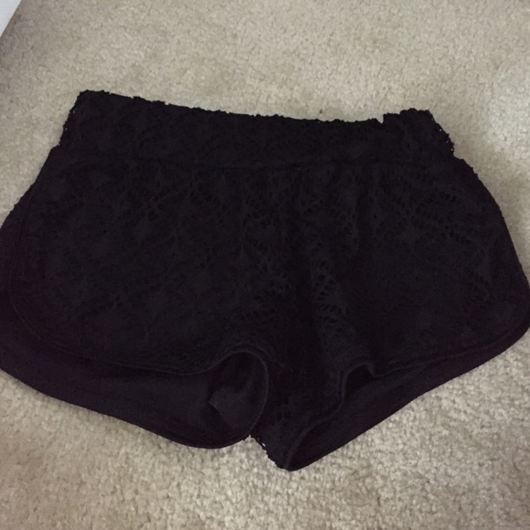 Black crochet shorts. Perfect for summer!