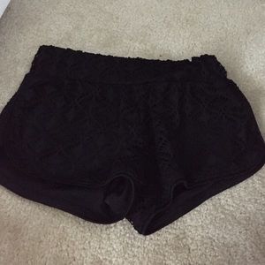 Black crochet shorts. Perfect for summer!