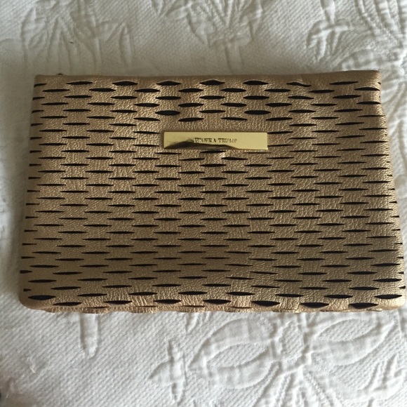 Ivanka Trump Soft Gold Laser Cut Clutch