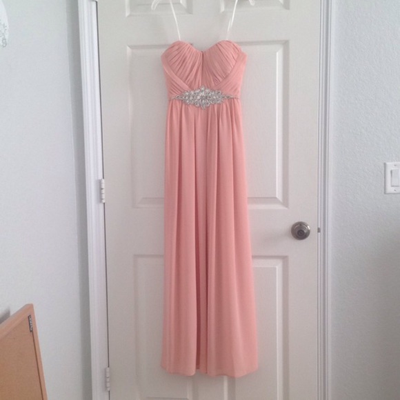 beautiful peach formal dress