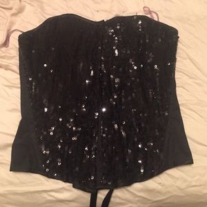 Black Sequins corset.