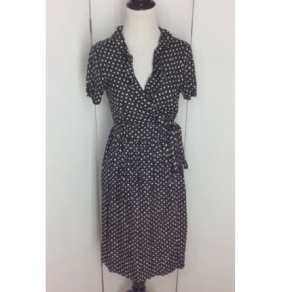 J. Crew 100% Silk Black & White Polka Dot Dress