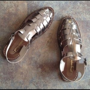 New Jeffrey Campbell Metallic leather sandals.sz38