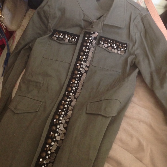 cute military style jacket with beads! - Picture 1 of 1