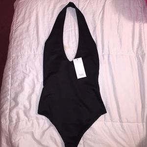 Tobi black halter bodysuit