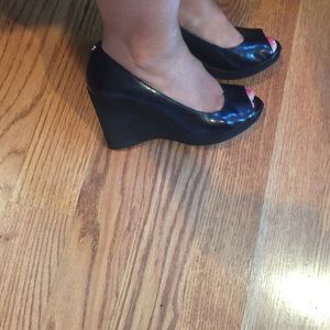 Michael Kors patent leather peep toe