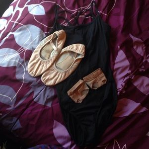 Leotard and ballet performance shoe
