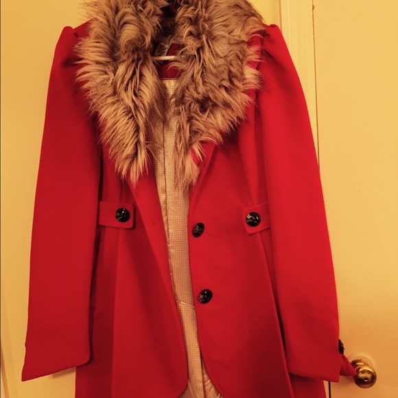 Red fur coat
