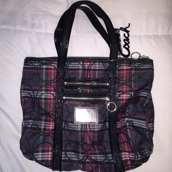 COACH Poppy Signature Tartan Tote - Picture 1 of 4